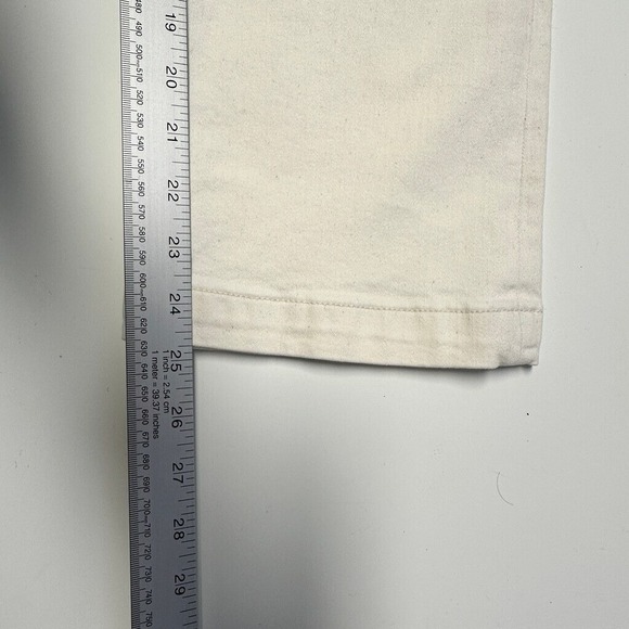 Madewell Cali Demi-Boot Jeans Off-White Cream High-Rise Cropped Flare Petite 24 - Picture 6 of 7